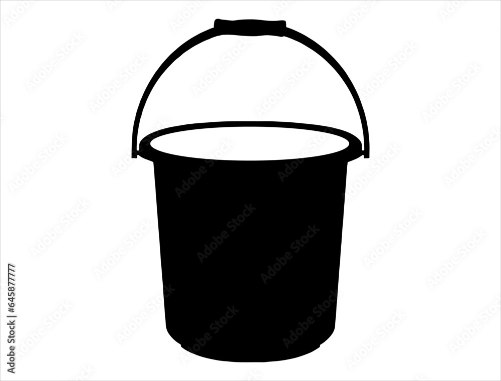 Bucket silhouette vector art white background Bucket silhouette vector art white background