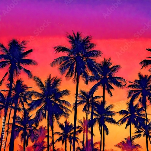 Palm trees at sunset © Eve Matheny