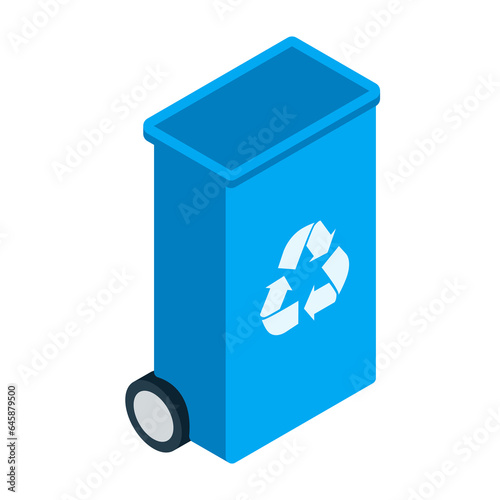 Green thecnology element isometric icon.