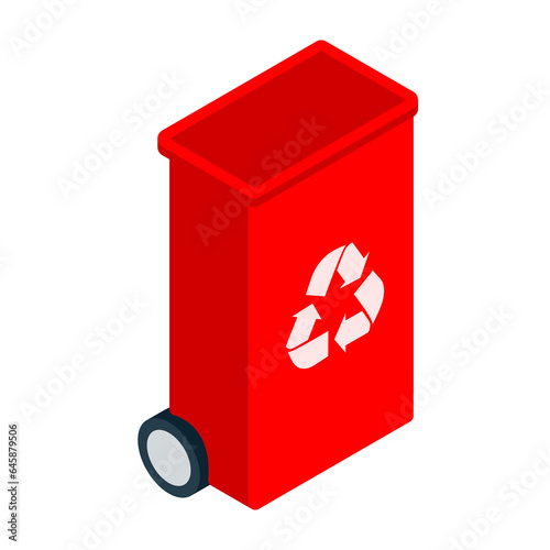 Green thecnology element isometric icon.