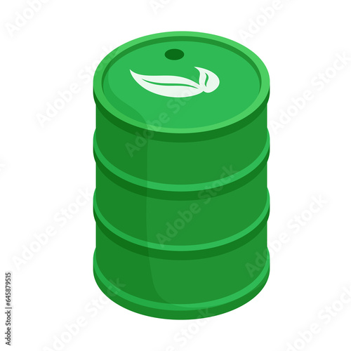 Green technology element isometric icon.