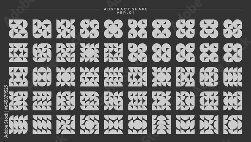 Modern abstract circle flat basic shape pattern design set