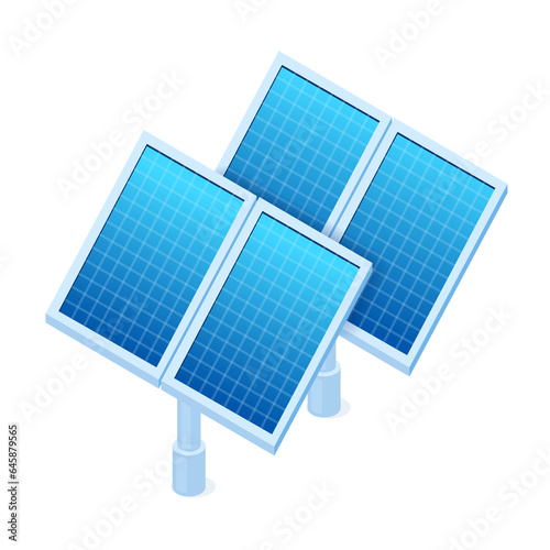 Green thecnology element isometric icon.