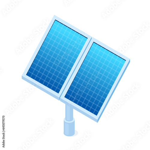 Green thecnology element isometric icon.