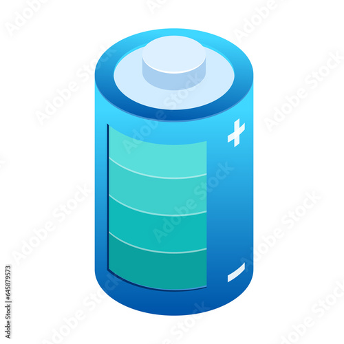 Green technology element isometric icon.