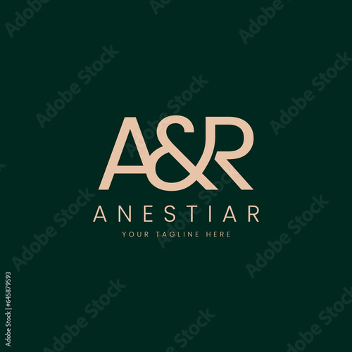 A and R alphabet monogram logo simple vector. RA monogram letter alphabet logo design