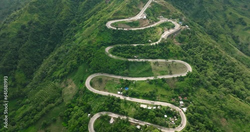 Called intestine road and hills in mountain province of Bukidnon. Mindanao, Philippines. photo