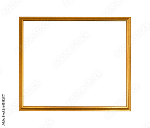 Golden frame vintage style for photo or painting isolated on transparent background PNG file.