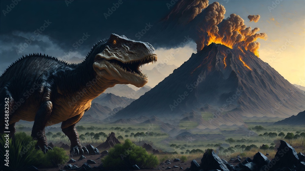 Obraz premium 絶滅した恐竜｜extinct dinosaur. Generative AI