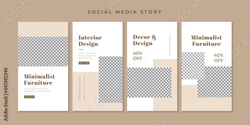 Minimalist interior social media story template