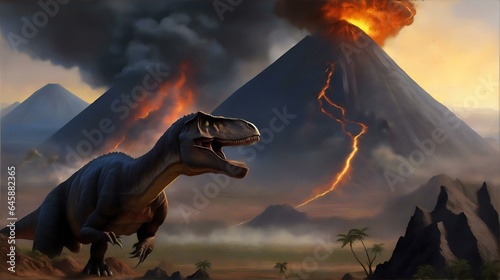 絶滅した恐竜｜extinct dinosaur. Generative AI photo