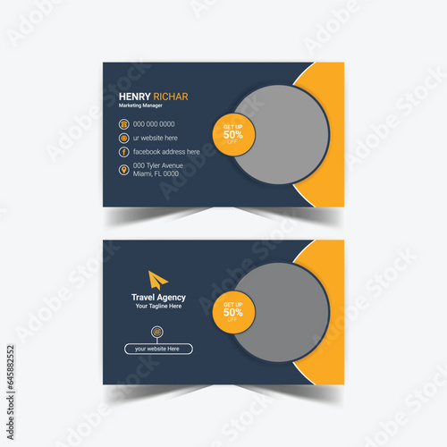 Travel Agency business card design template,