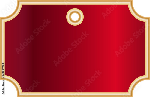 Digital png illustration of red tag with copy space on transparent background