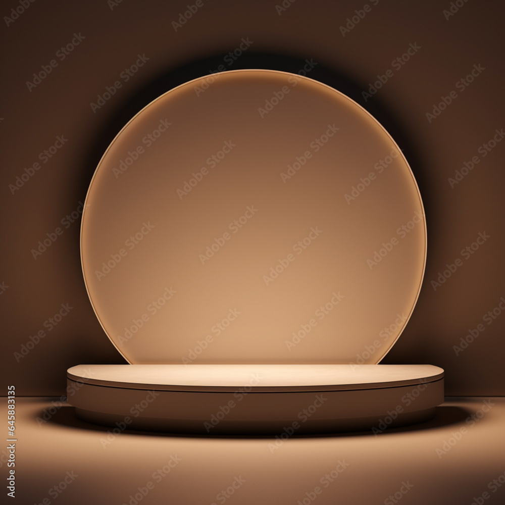 Realistic 3D Room with Cream Cylinder Pedestal Podium: Minimalist Scene for Product Display Presentation Realistic 3D Room with Cream Cylinder Pedestal Podium: Minimalist Scene for Product Display Presentation