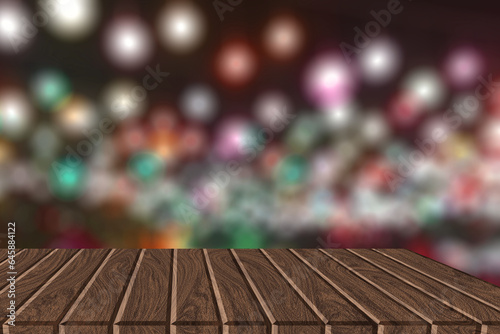 Natural wood pattern table,Natural wood texture, natural wood pattern,Fireworks blurred background image, blurred background