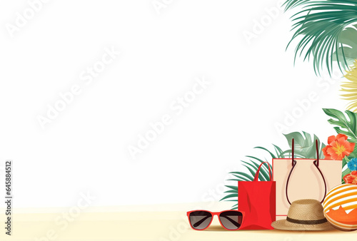 summer banner design with shopping background. AI Generated Images