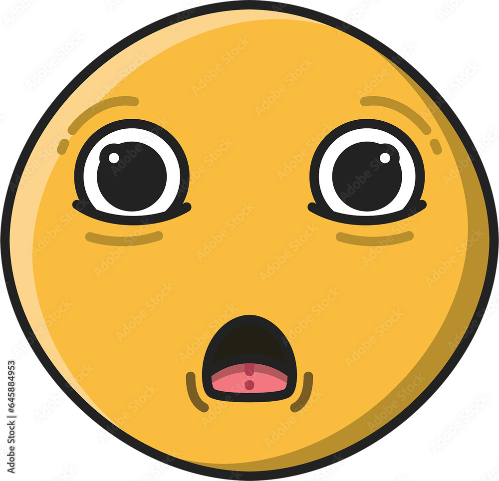 Digital png illustration of shocked emoji symbol on transparent background
