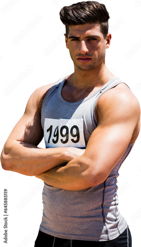 Digital png photo of caucasian male athlete on transparent background Digital png photo of caucasian male athlete on transparent background