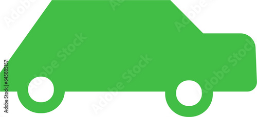 Digital png illustration of green car symbol on transparent background
