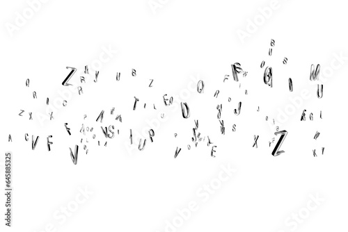 Digital png illustration of floating letters on transparent background