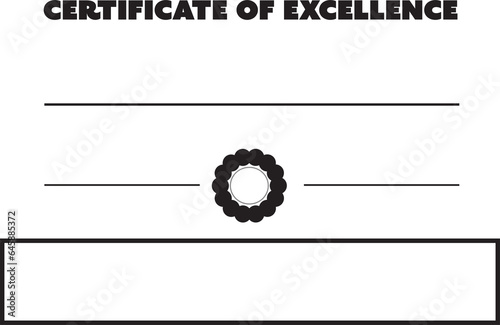 Digital png illustration of certificate of excellence text and lines on transparent background