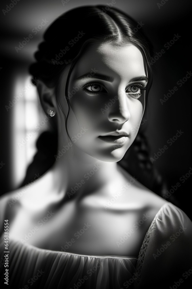 Naklejka premium Ghost girl in victorian house