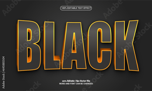 Black 3d editable premium vector text effect