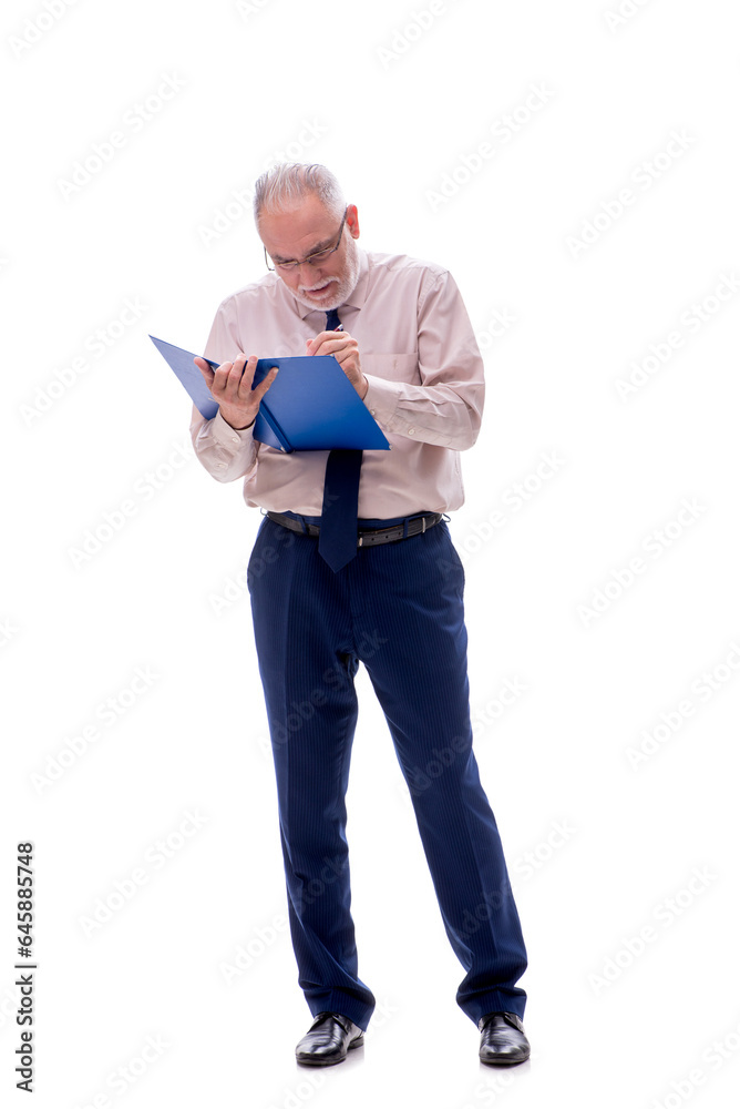 Old businessman isolated on white Old businessman isolated on white