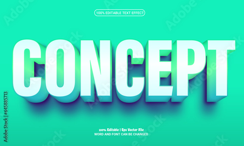 Concept 3d editable premium vector text effect