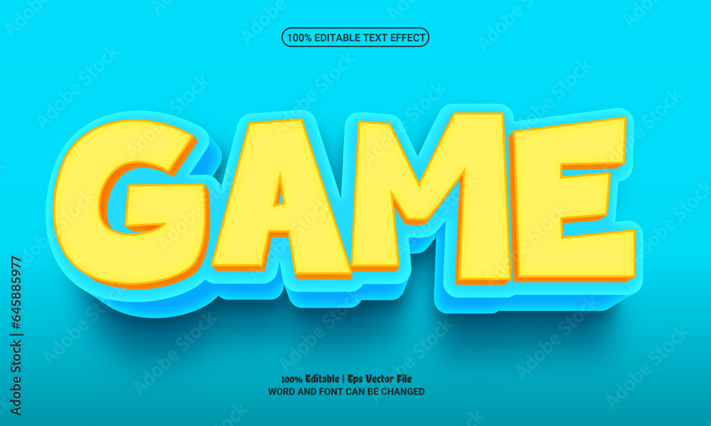 Game 3d editable premium vector text effect
