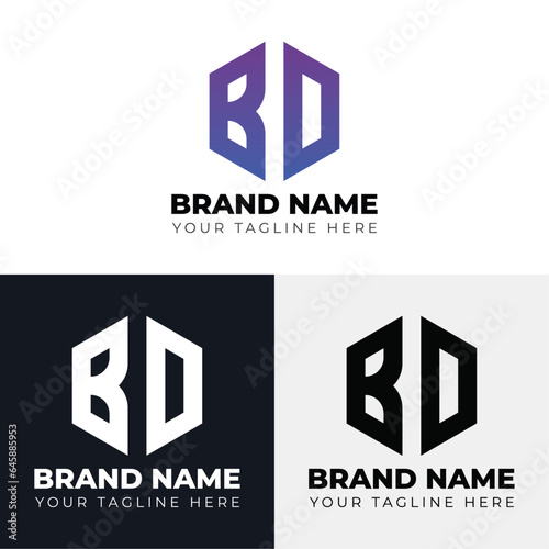 Two letters B D polygon logo design, Double letters polygon letter mark logo, Minimalist creative vector logo design template
