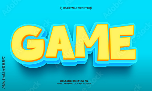 Game 3d editable premium vector text effect