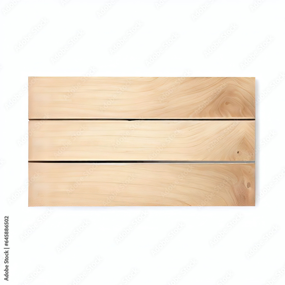 Wooden signboard isolated on white background. 3d illustration. Generative AI 