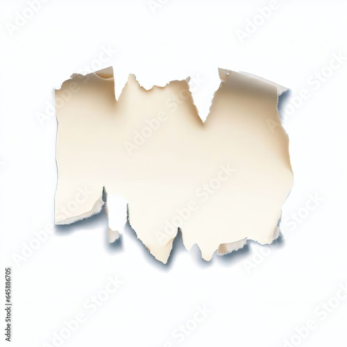 Ripped paper over transparent or white background, PNG, Generative AI 
