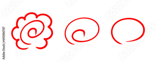 手書きの赤花丸セット