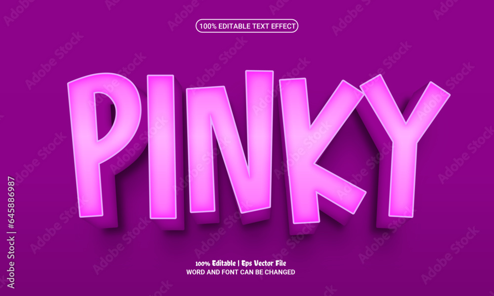 Pinky 3d editable premium vector text effect