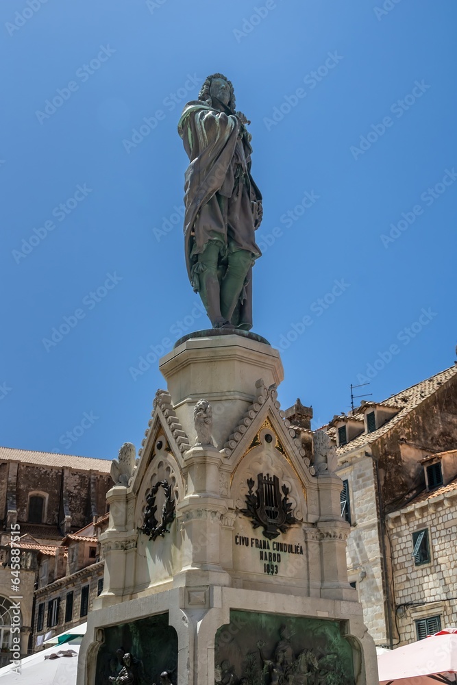 Monument to Ivan (Frano) Gundulic by sculptor Ivan Rendić (circa 1893) , Dubrovnik, Croatia