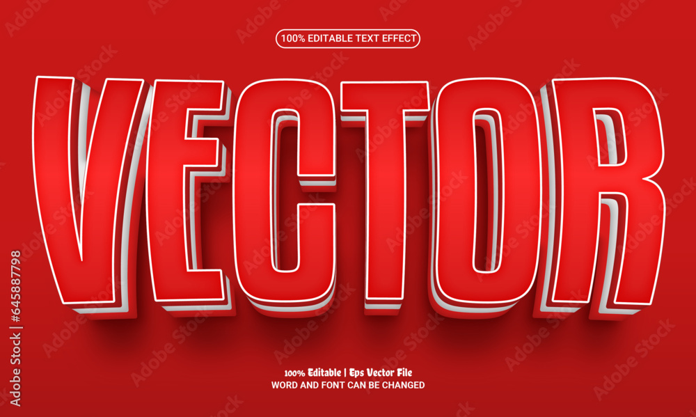 Vector 3d editable premium vector text effect