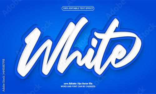 White and blue 3d editable premium vector text effect