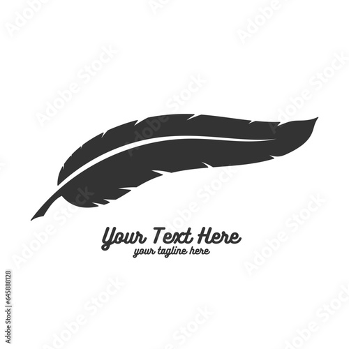 Simple Minimalist Quill Feather for Notary Lawyer or Author Icon Illustration