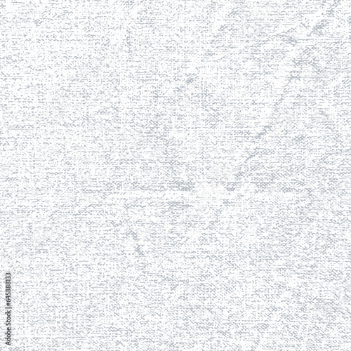 Natural linen texture with light crumpled and small folds. White canvas background. Grunge burlap pattern. Fabric fiber for overlay effect. Vector
