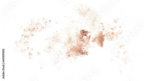 3D rendering of scattered sand granules or dirt on transparent background
