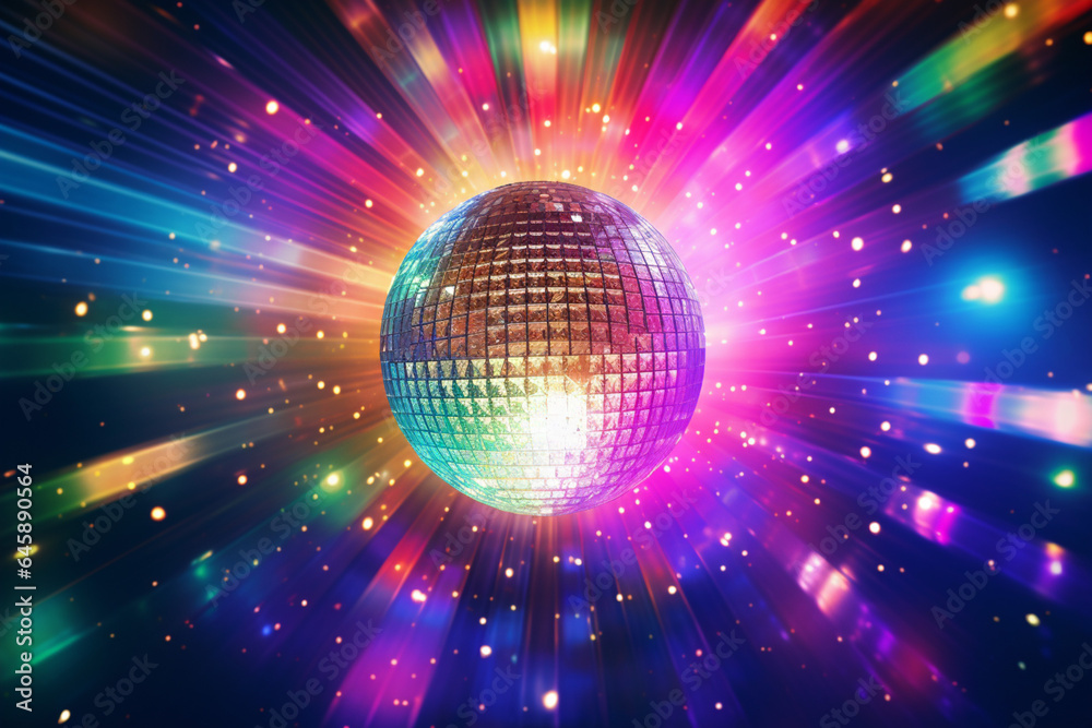 disco lights disco ball colorful background - obrazy, fototapety, plakaty 