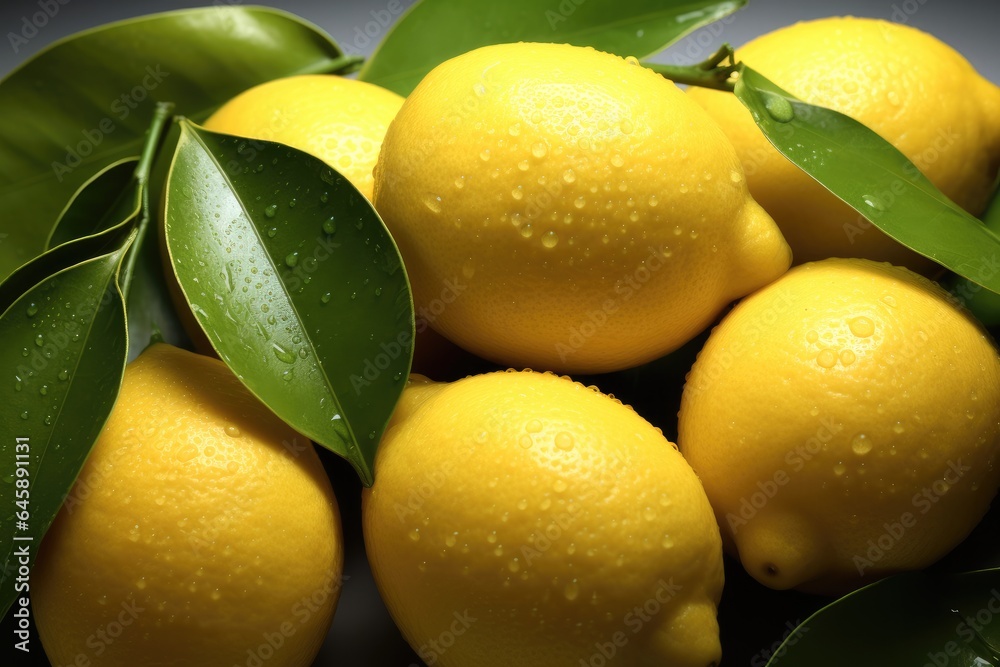 Lemon fruit, Group of lemons.