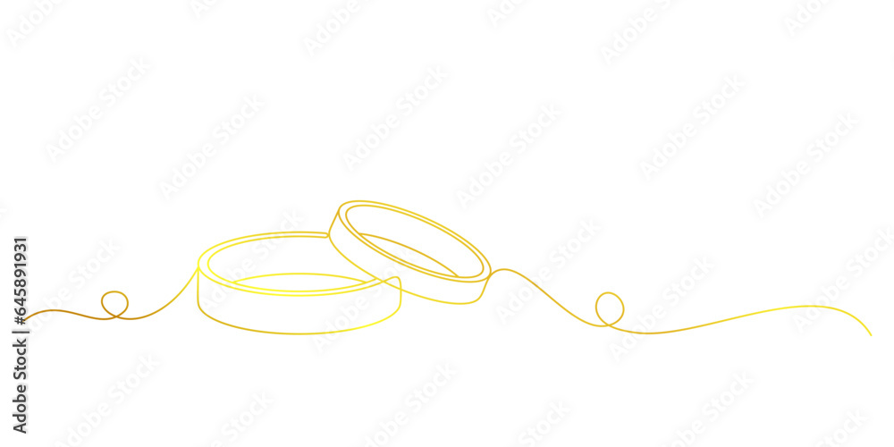 golden rings line art style. wedding element vector golden rings line art style. wedding element vector