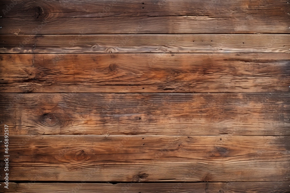 Fototapeta premium Brown wood plank texture background. Generative AI image
