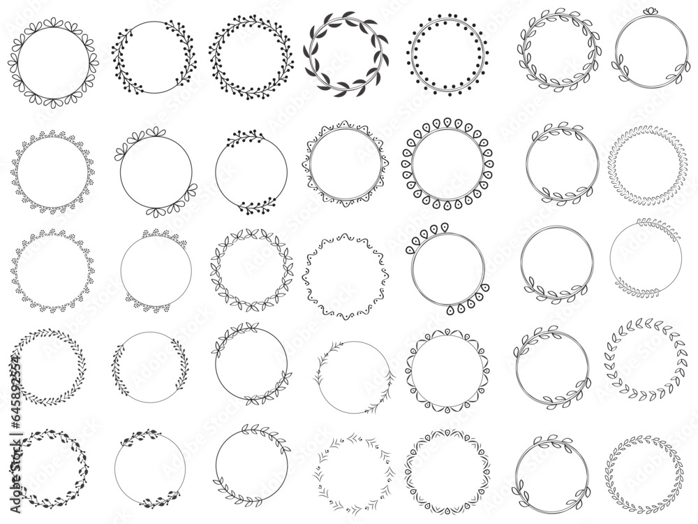 Floral wreaths, big set of floral round frames vector illustration. Perfect for invitations, greeting cards, quotes, blogs, Wedding Frames, posters and more