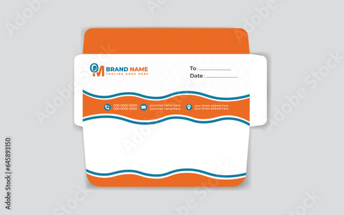 Creative business minimalist layout envelope design template 