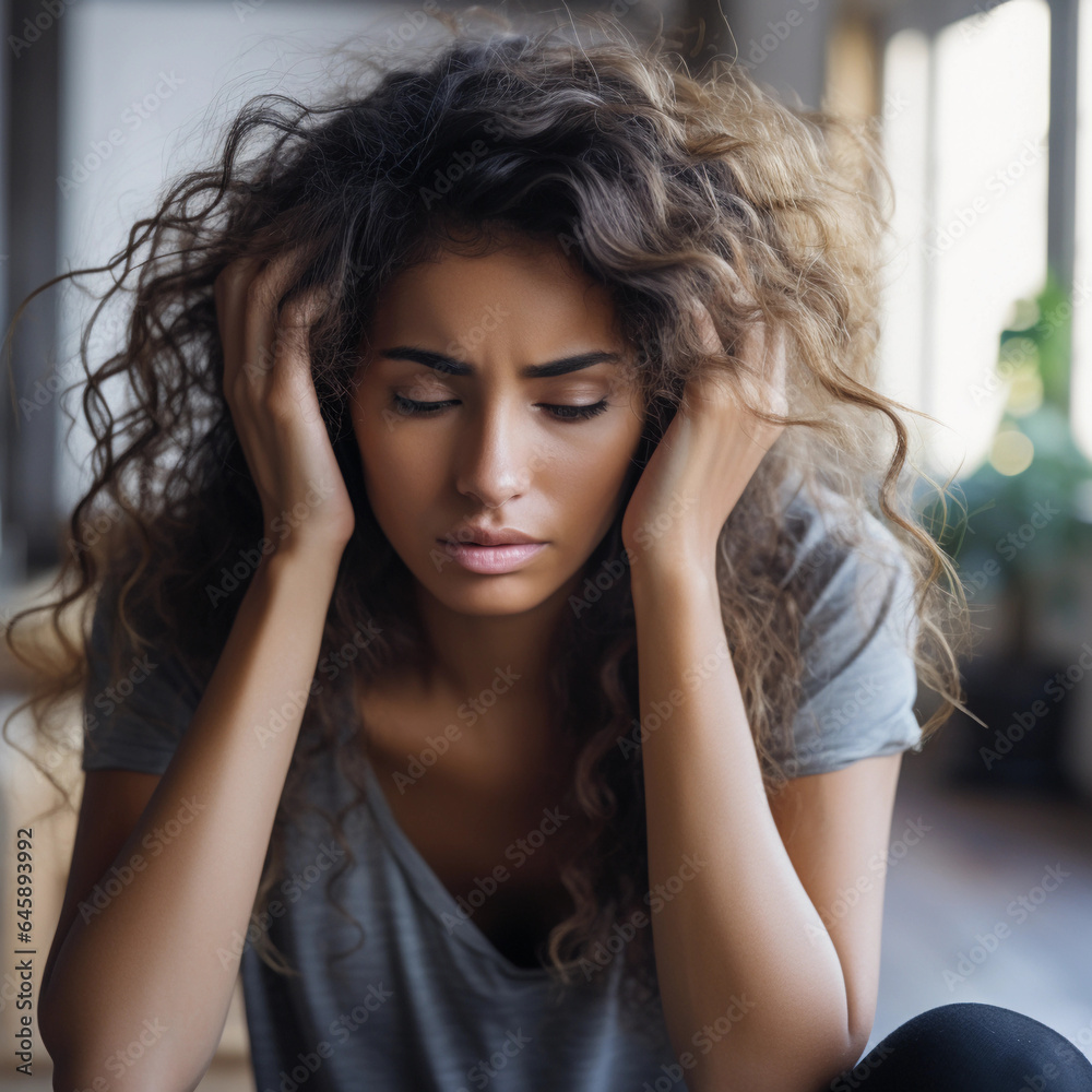 portrait of a woman in stress portrait of a woman in stress
