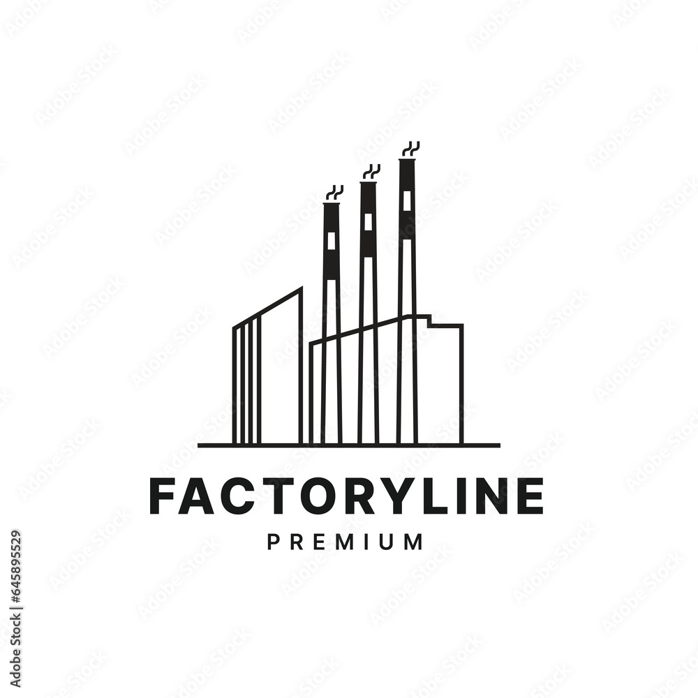 Minimalist factory building logo design vector Minimalist factory building logo design vector